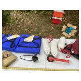 Adult large life jacket, boat fenders, boat