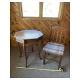 Padded chair and table