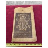 Konriko wild pecan rice gunny sack
