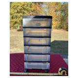 Plastic roll around tote with drawers