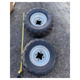 Two Dunlop tubeless AT 20 x 10R9 radial tires on