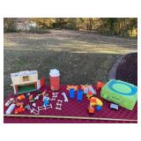 Fisher Price 1968 farm and silo toy set and
