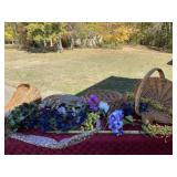 Baskets and artificial flowers