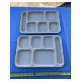 Two Dallas Ware school lunch trays