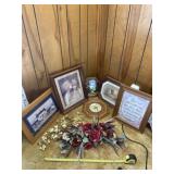 Pictures, mirrors and floral decor