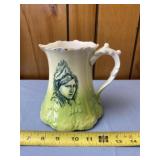 Vintage pitcher with Indian woman