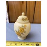 Vintage Fenton  Art Glass custard ginger jar hand