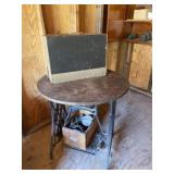 Sewing machine and table