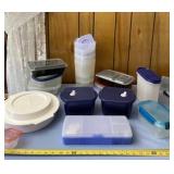 Tupperware containers and other brands with lids