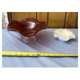Fenton silver crest bowl and red bowl