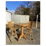 Pub tall table 35 w x 42.5 tall  and two tall