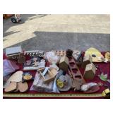 Wood signs and crafts with iron decor