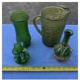 Anchor Hocking Soreno avocado green pitcher ,