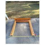 Wood fireplace mantle measures 63 wide x 58.5