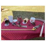 Nails, shoe stretcher, insulators, pick axe head