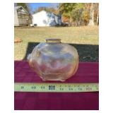 Large glass pig piggy bank cracked on top
