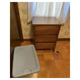 21.5 x 18 x 40 tall wood cabinet with contents of