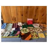 Kitchen towels and hot pad holders