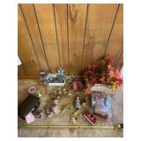 Wax melts, floral arrangements, Christmas bulbs