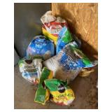 New and opened potting soil and seven dust