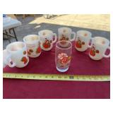 Strawberry Shortcake coffee cups and glass