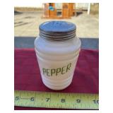 Milk glass pepper shaker