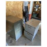 Two filing cabinets one on wheels plus all craft