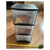 Tote on wheels with craft supplies