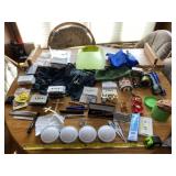 Clipboard, flashlights, cassette tapes, hanging