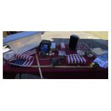 Spice racks, garden American flags, small step