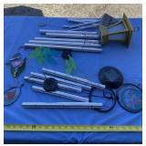 Wind chimes and hummingbird decor