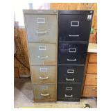 Two empty filing cabinets
