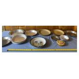 Pie pans , aluminum and ceramic