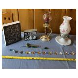 Candle lantern, electric older light, wind chime