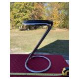 23" high stool with leather seat