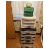 3 totes with drawers and all contents