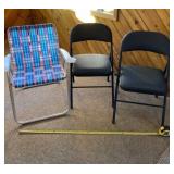 Padded fold up iron chairs and lawn chair with