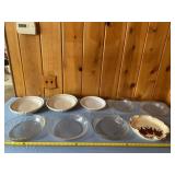 Longaberger pottery and glass pie dishes