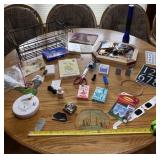 Flashlight, cards, smoke alarm l, black iron