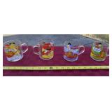 4 1978 McDonalds Garfield glass coffee cups
