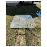 Glass top patio table 44 wide x 27 tall