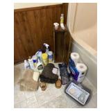 Toilet paper holder, toilet paper, bathroom