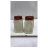 Vintage Milk Glass Salt and Pepper Shakers Art
