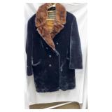 Vintage Borgazia Faux Fur Plush Black & Tan Coat