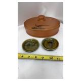 Frosted Glass Dish w/ lid featuring a