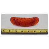 Vintage Fenton Glass Canoe Red Glass With Amber