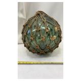 Large Antique Japanese Hand Blown Green Glass