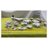 Moss Rose Oil Lamps & Dish Set by Japan