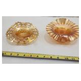 Carnival Glass Marigold Iridescent MCM Ruffled