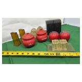 Vintage Salt & Pepper Shakers-Red Cauldron Salt &